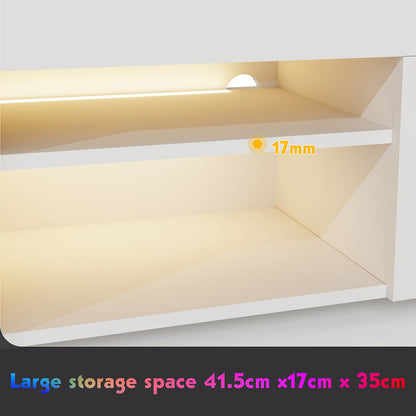 TV-kast – Tv-meubel – Mediameubel – Tv-dressoir – Entertainmentmeubel – Modern Wit Hoogglans – LED Sfeerverlichting – Ruime Opbergruimte – 130 cm – USB-aansluiting