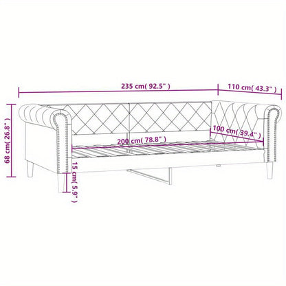 Slaapbank – Bedbank – Sofa Bed – Slaapstoel – Opklapbare Bank – Zwart Met Wit Kussen – Hardhouten Frame – Kunstleren Bekleding