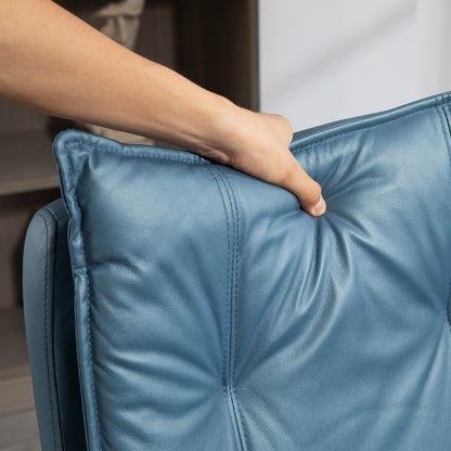 Bureaustoel – Ergonomische Stoel – Office Chair – Draaistoel – Kantoorstoel – Verstelbare Hoogte – Kantelfunctie Rugleuning – Hoogte Verstelbaar – Met Wieltjes – Blauw – Comfortabel Foam – 360° Draaibaar