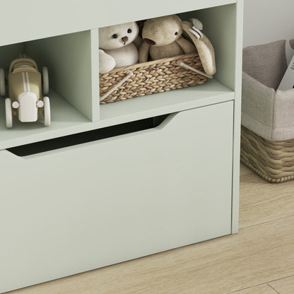 Boekenkast – Boekenrek – Opbergkast – Kastenmeubel – Kinderkast – Lichtgroen – MDF Materiaal – Multifunctionele Indeling met Lade op Wieltjes