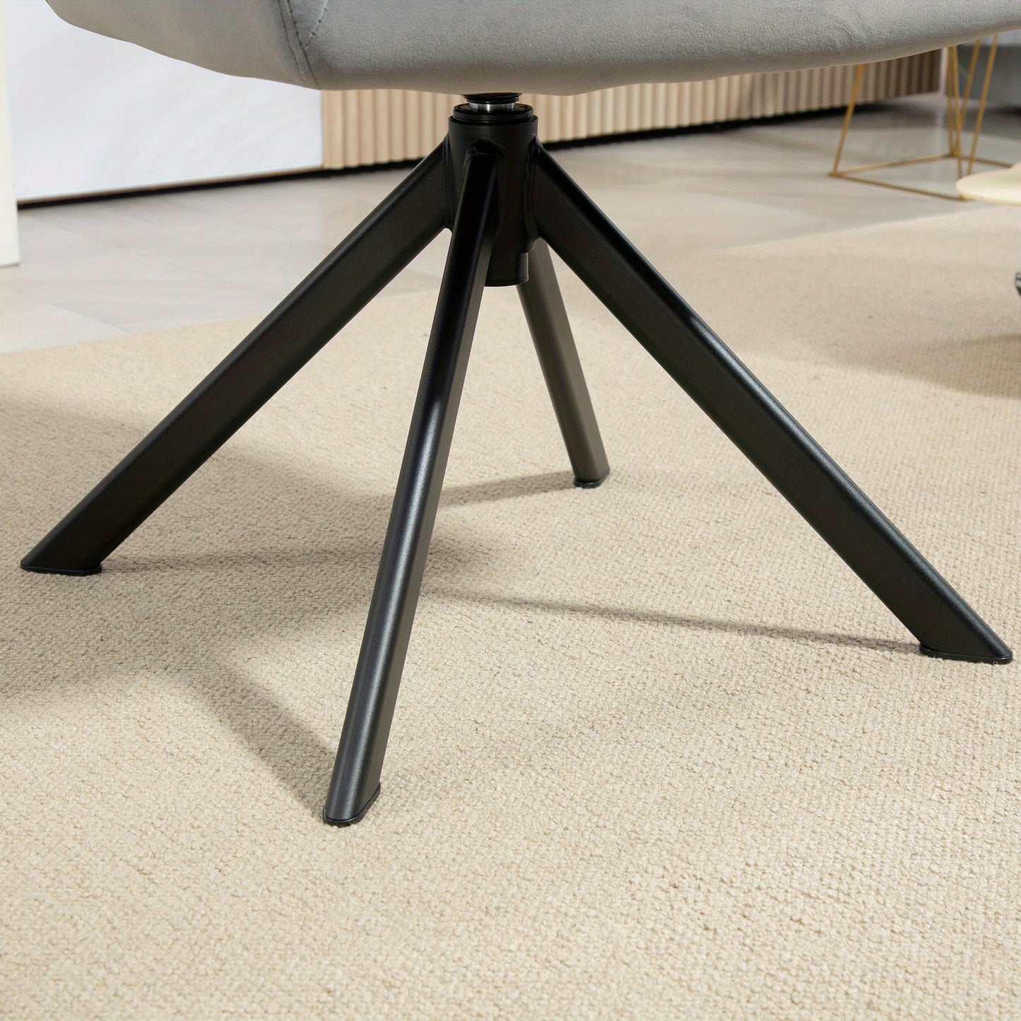 Draaifauteuil – Lounge Fauteuil – Zwarte Poot Stoel – Relax Stoel – Grijze Stoel – 360° Draaibaar – Hoogwaardig Schuim