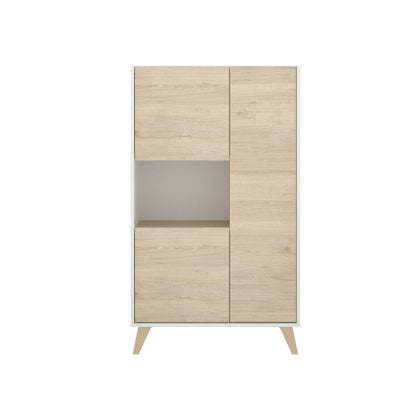 Crono Credenza, High Living Room Buffet, Modern 3-Door Sa Sideboard, 81X43H135 Cm, Available in 3 Colors