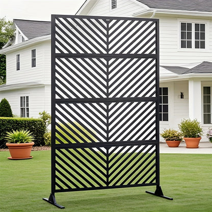 A Sturdy, Rust-Resistant Metal Privacy Screen Designed for Outdoor Patios, Featuring a Decorative Fence Panel That Withstands Weather Conditions, Measuring 182.88 cm in Height And 101.6 cm in Width, Perfect for Backyard Separ