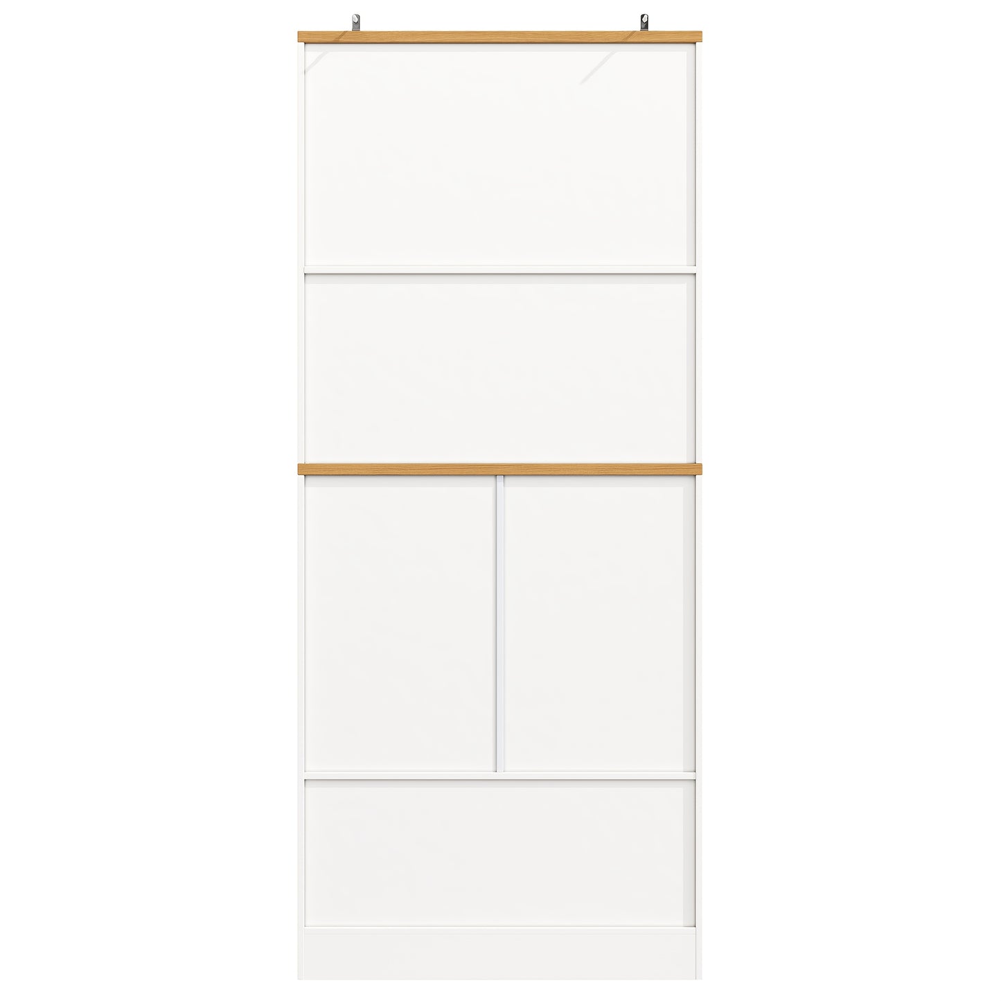 Keukentrolley – Keukenkast – Serveerwagen – Keukenwagen – Opbergkast – Extra Lang Werkblad – Verrijdbaar Met 3 Deuren En Verstelbare Planken – Modern Wit-Zwart Design