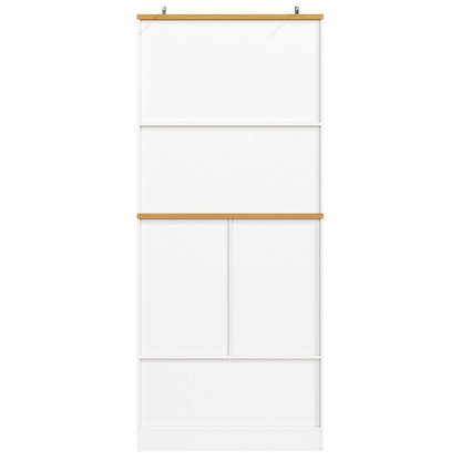 Keukentrolley – Keukenkast – Serveerwagen – Keukenwagen – Opbergkast – Extra Lang Werkblad – Verrijdbaar Met 3 Deuren En Verstelbare Planken – Modern Wit-Zwart Design