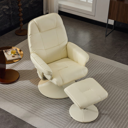Draaifauteuil – Loungestoel – Relaxfauteuil – Clubstoel – Fauteuil wit – 360° Draaibaar – Zachte Katoenen Bekleding – Stevige Rugleuning – Gemakkelijk Schoon Te Maken