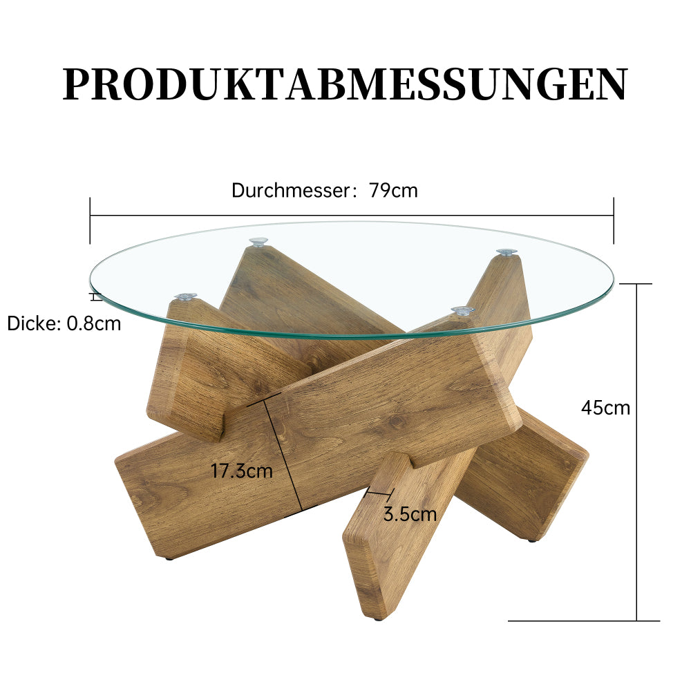 A Circular Glass Coffee Table | Sleek and Contemporary, Seamlessly Complements Diverse Interior Styles, Multifunctional, Modern Style, Assembled
