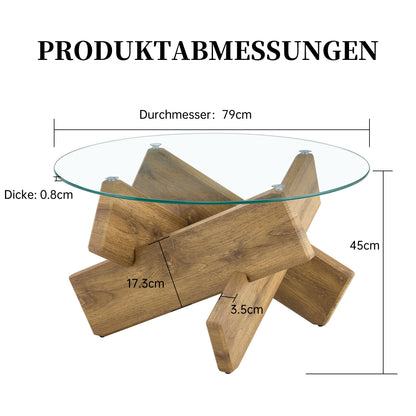 A Circular Glass Coffee Table | Sleek and Contemporary, Seamlessly Complements Diverse Interior Styles, Multifunctional, Modern Style, Assembled