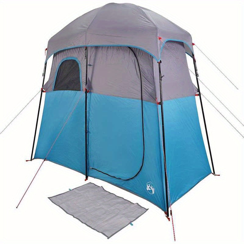 Campingtent – Kampeertent – Tent – Tweepersoonstent – Douchetent – Blauw – Lichtgewicht Oxford Stof – Inclusief Zonnescherm