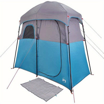 Campingtent – Kampeertent – Tent – Tweepersoonstent – Douchetent – Blauw – Lichtgewicht Oxford Stof – Inclusief Zonnescherm