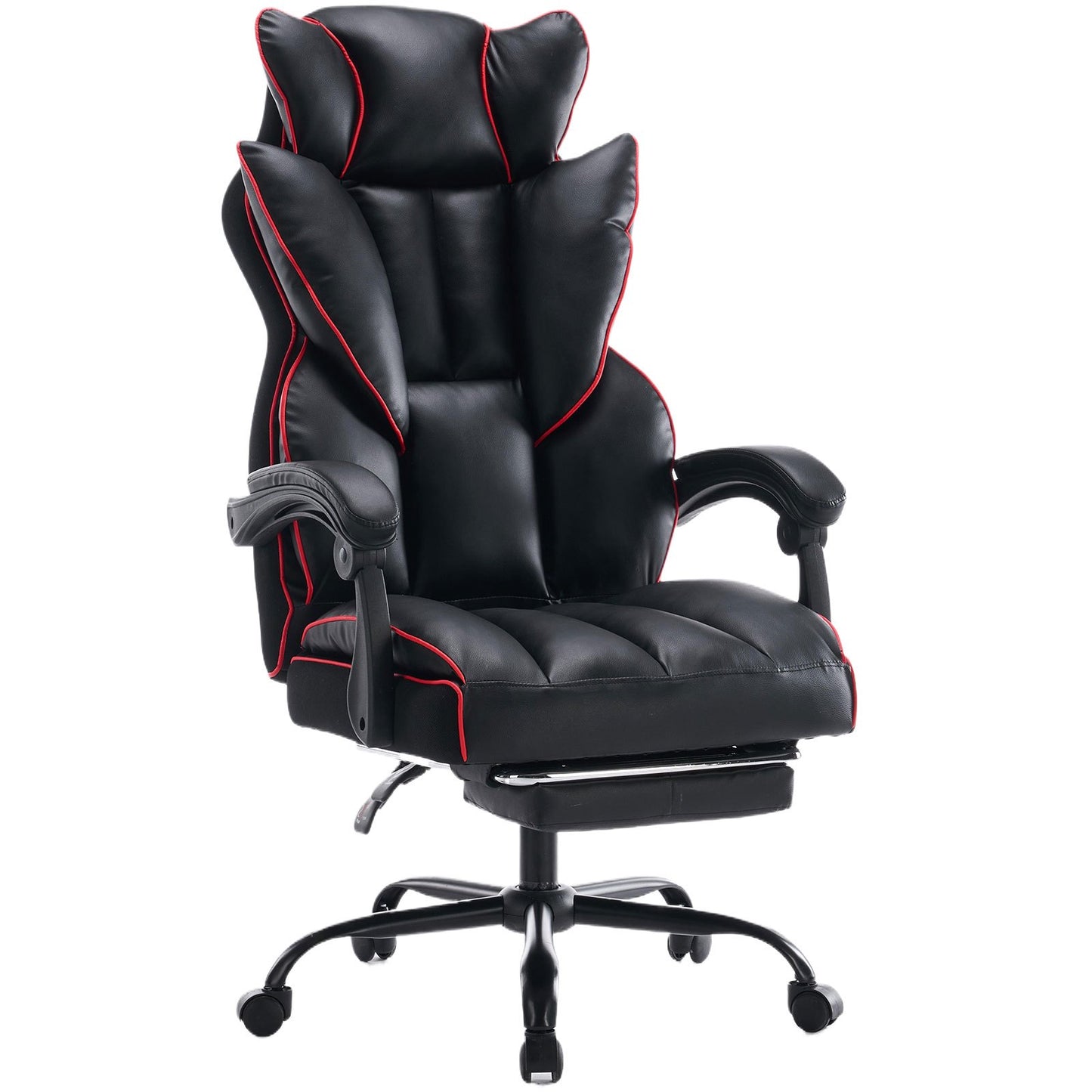 Gamingstoel – Gamestoel – Gaming Chair – Gamestoel Bureaustoel – Computerstoel – Ergonomisch – Verstelbaar – Verhoogde Rugleuning – Voetsteun – Zwart/Rood
