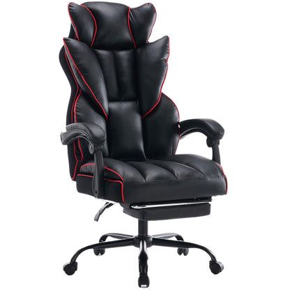 Gamingstoel – Gamestoel – Gaming Chair – Gamestoel Bureaustoel – Computerstoel – Ergonomisch – Verstelbaar – Verhoogde Rugleuning – Voetsteun – Zwart/Rood