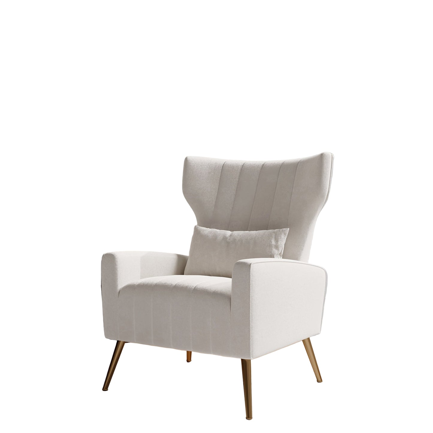Fauteuil – Relaxstoel – TV-stoel – Loungefauteuil – Oorfauteuil – Velvet Bekleding – Gouden Metalen Poten – Max. 130 kg Draagkracht