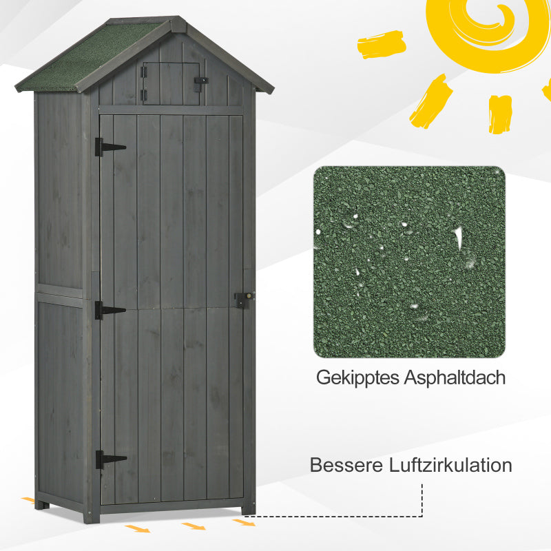Tuinhuisje – Tuinschuur – Buitenschuur – Berging – Opslagruimte – Stevig Houten Bouw – Waterdicht Asfalt Dak – Met Raam en Ventilatie – Ruim en Duurzaam – 195x137x455 cm
