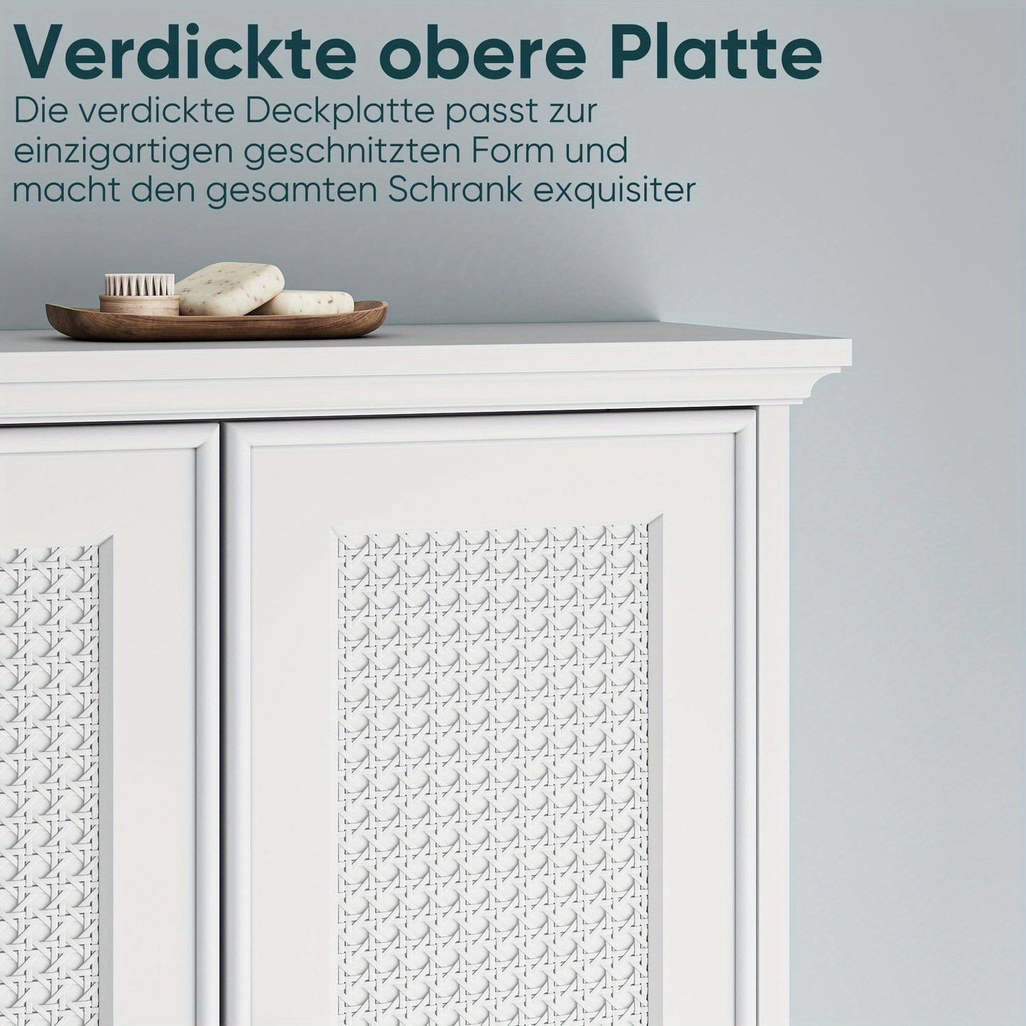 Badkamerkast – Wandkast – Opbergkast – Kolomkast – Waskamerschap – Wit – Verstelbare Planken – Hout – Ruimtebesparend Klassiek Design