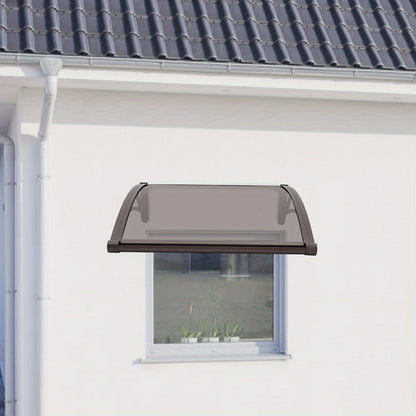 Large 80x80cm Heavy-Duty Aluminum Alloy & PC Window Door Awning with Frame & Panels - 49.9 KG Capacity, All-Weather Retractable Patio Awning for Balcony, Cafe, Shop - Easy Installation, Modern Design, Durable Outdoor Canopy (
