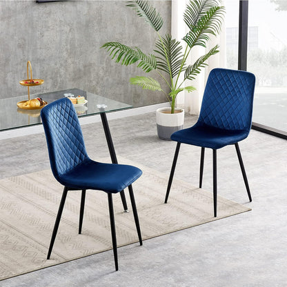 Eetkamerstoel – Designstoel – Velours Stoel – Stoel Met Metalen Poten – Donkergrijs – Ergonomisch Comfort – Duurzame Metaalstructuur