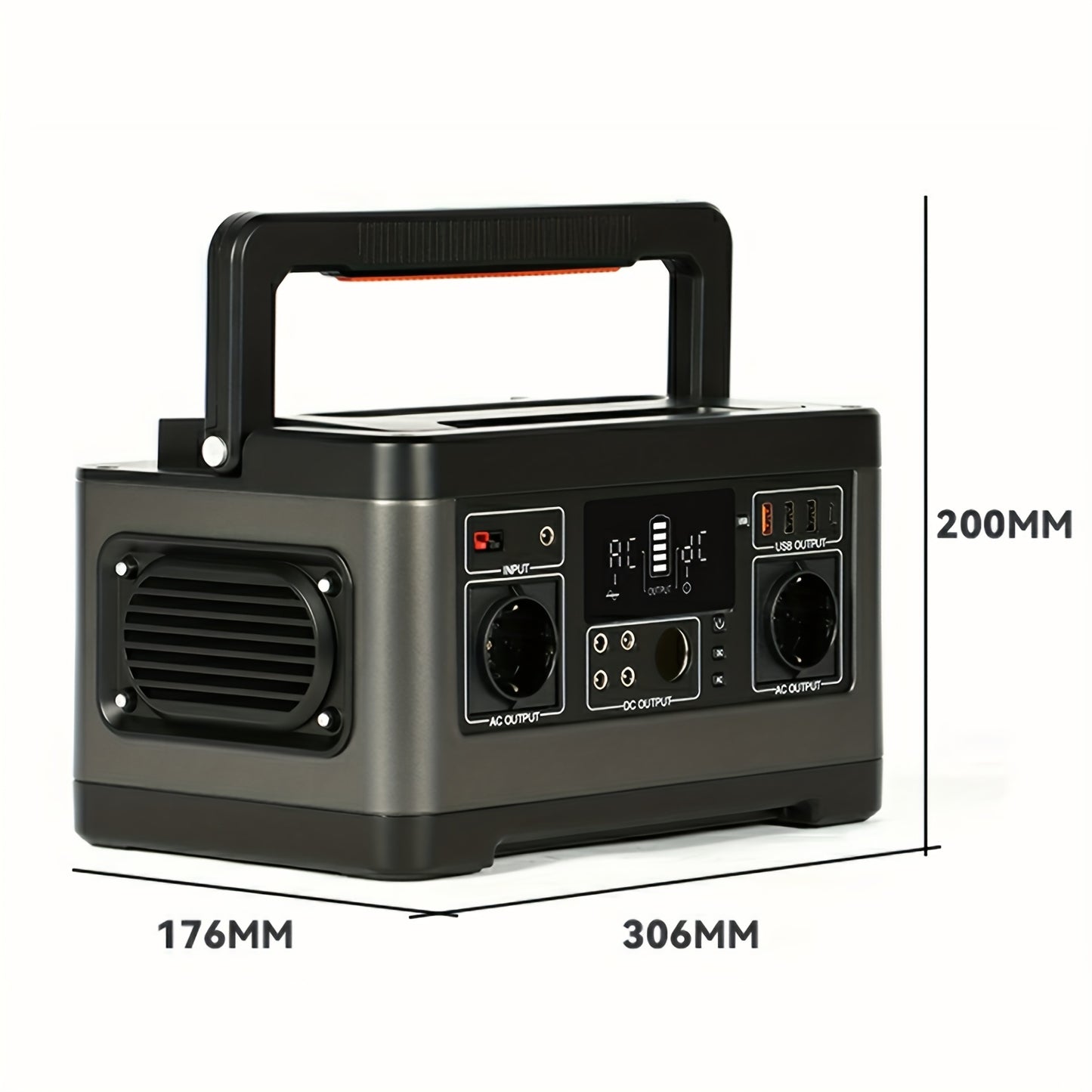 Flashfish Portable Power Station 500watts, 520Wh Emergency Backup Portable Power Station 500W (1000W Peak Power), Lithium Battery Power Bank Power Bank With Pure Sine Wave AC Output For Camping Adventures And Emergencies Powe