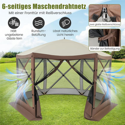 Partytent – Pop-up Tent – Paviljoen – Vouwtent – Feesttent – 3,5x3,5 m – Waterdicht Oxford Doek – Met Ademend Gaas en Zijwanden