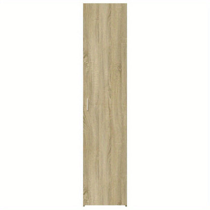 Europees Eikenkast Highboard – Kast – Dressoir – Opbergmeubel – Bergkast – Massief Hout & Kurk – 2 Laden en 2 Open Vakken – Compact 40x42,5x185 cm – Modern Minimalistisch Design