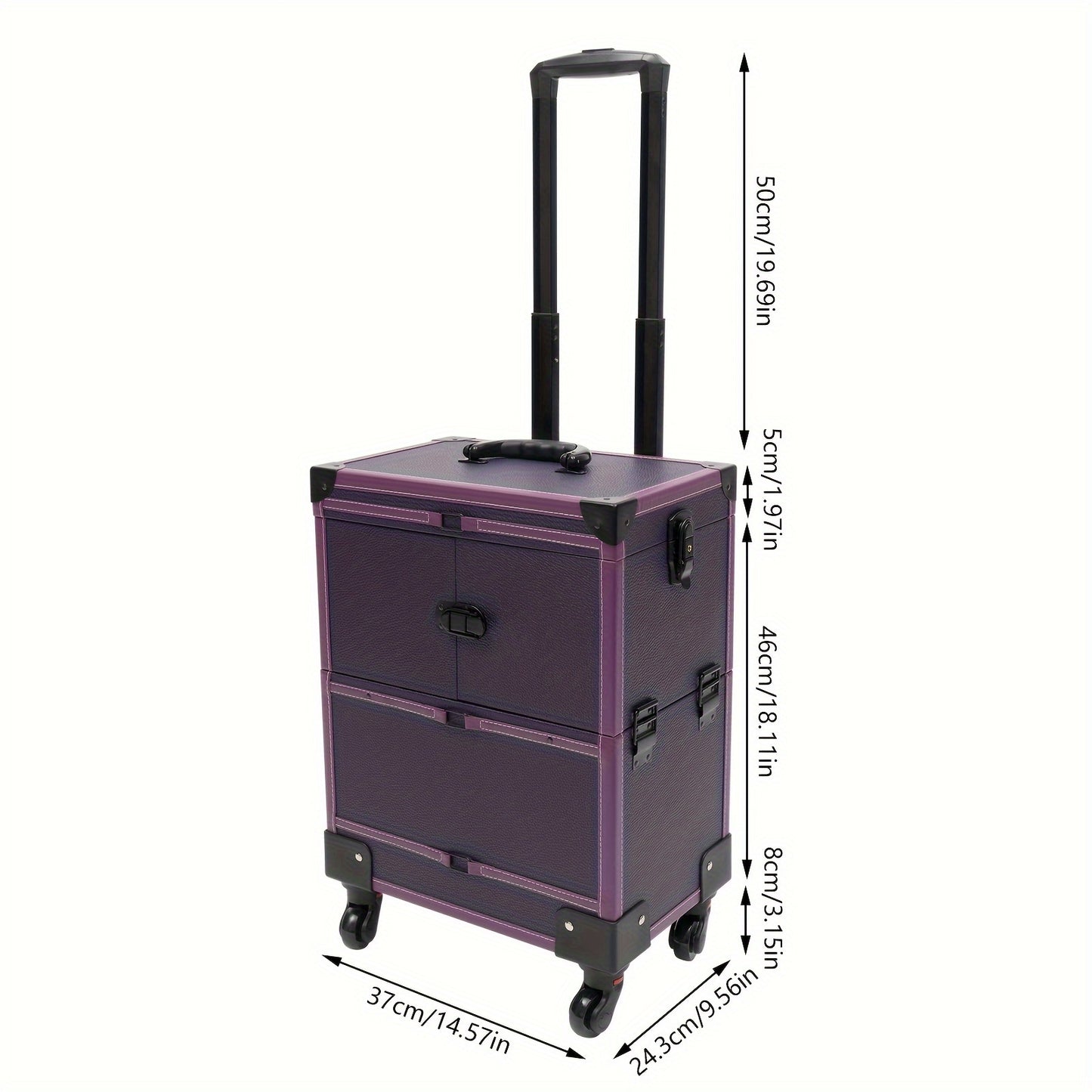 Make-upkoffer – Make-up Train Case – Cosmetica Koffer – Beautycase – Trolley – Stevig Materiaal – Ingebouwde Spiegel