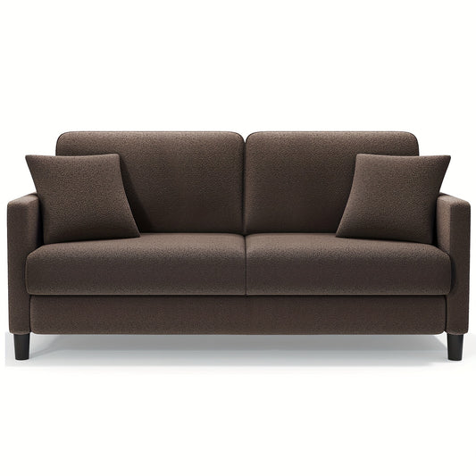 3-Zits Bank – Driezitsbank – Sofa – Zitbank – Bankstel – Koffie Kleur – Extra Lange Zitplaats – Hoogwaardig Schuimrubber Kussens – Stevig Hardhouten Frame – Eenvoudige Montage – Mid-Century Modern Design