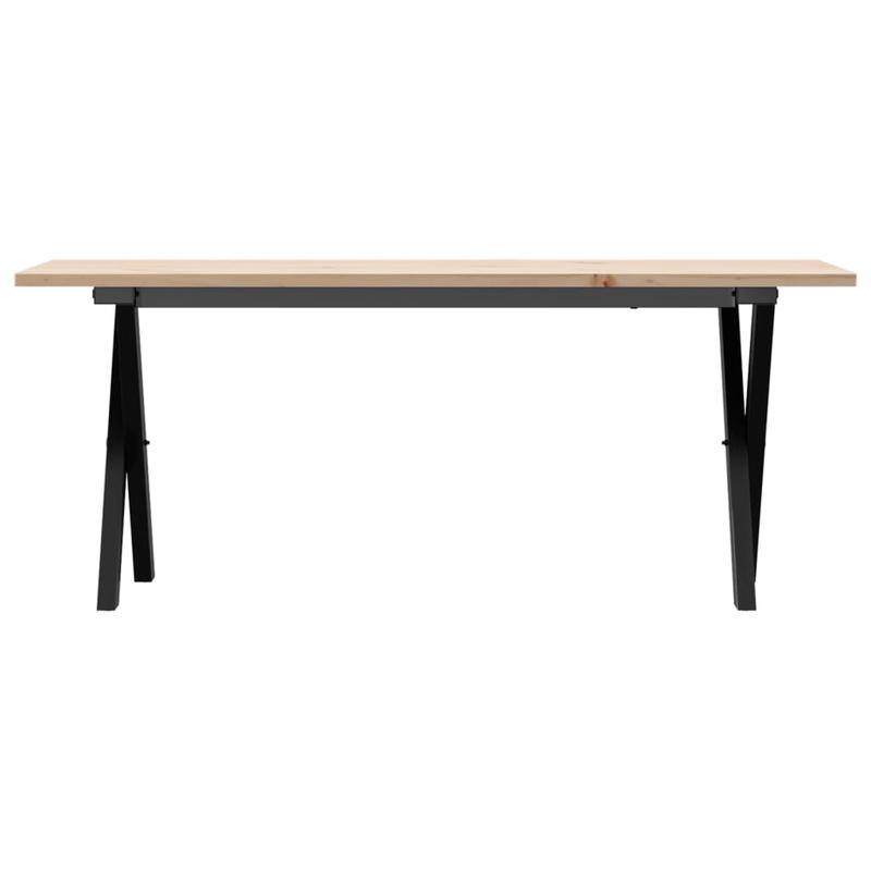 Eettafel – Familietafel – Salontafel – Tafel – Dinertafel – Massief Grenenhout – Stalen X-Frame – 110x40x45 cm – Natuurlijk Design