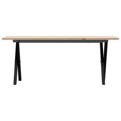 Eettafel – Familietafel – Salontafel – Tafel – Dinertafel – Massief Grenenhout – Stalen X-Frame – 110x40x45 cm – Natuurlijk Design