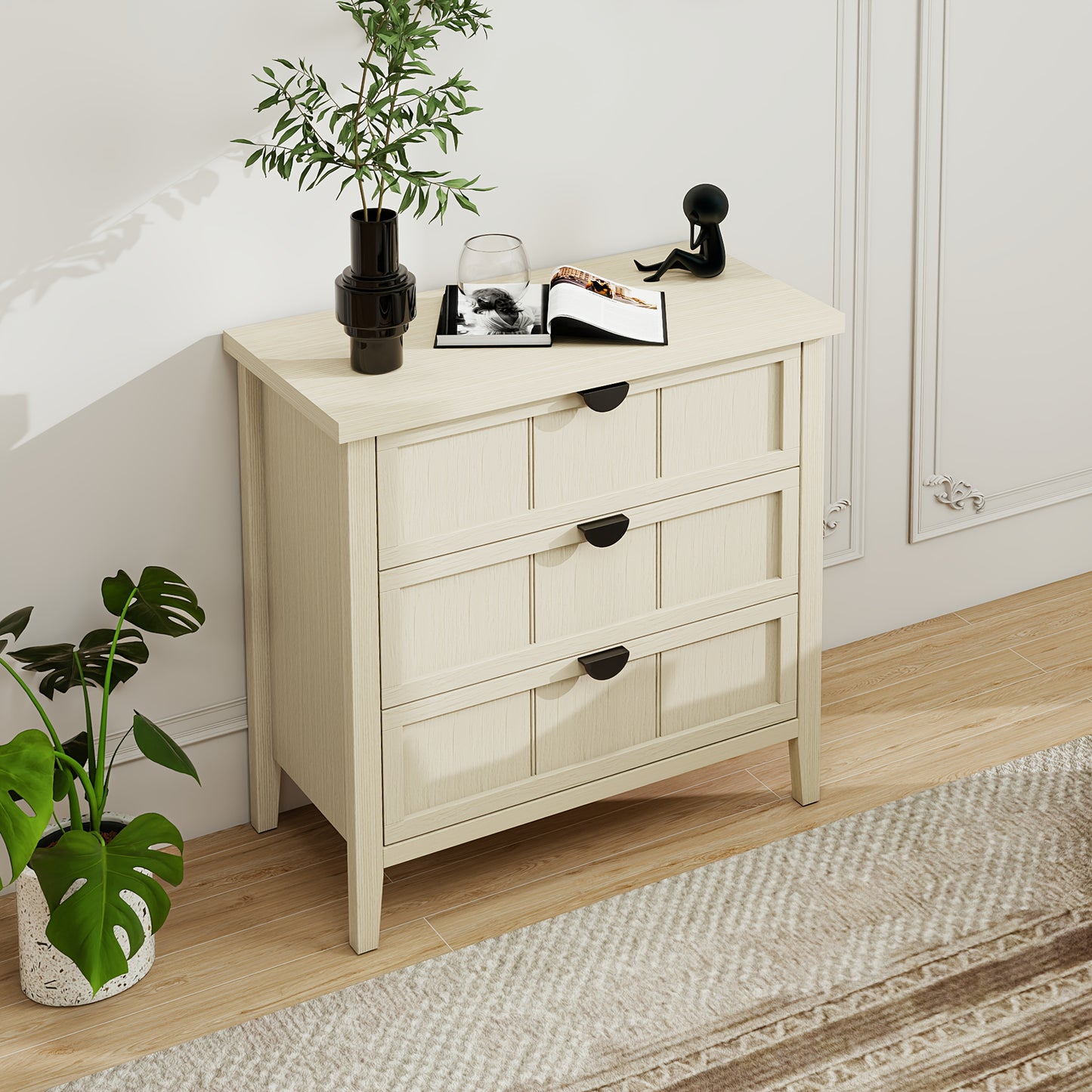 Ladeblok – Ladekast – Ladenkast – Rolcontainer – Rolkast – Modern Wit – 5 Lades – 68,5 cm Hoog