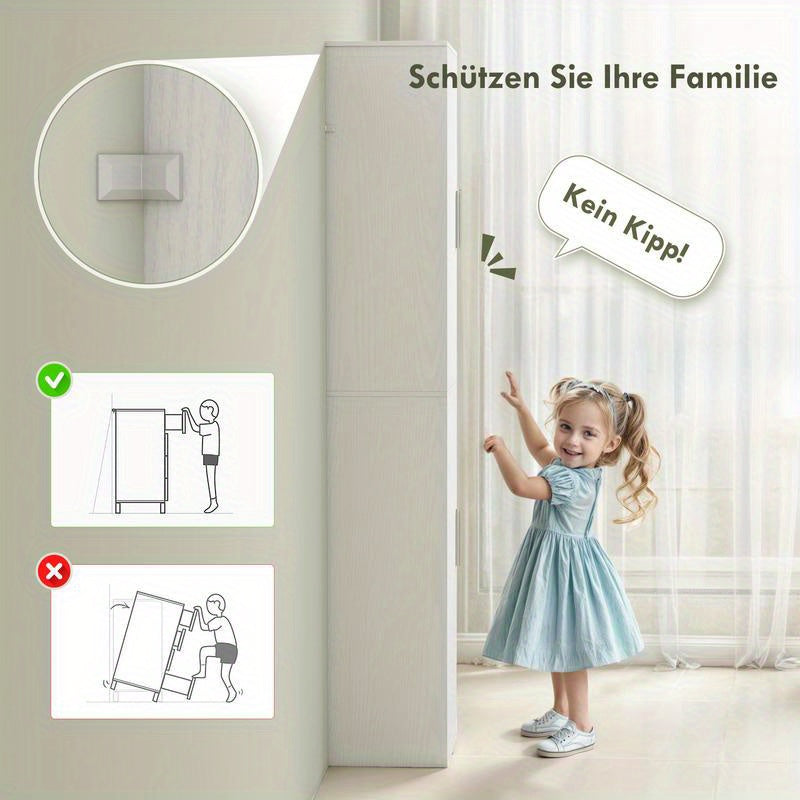 Badkamerkast – Badmeubel – Opbergkast – Kolomkast – Wastafelonderkast – 180 cm Hoog – MDF Vochtbestendig Met Verstelbare Planken