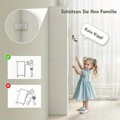 Badkamerkast – Badmeubel – Opbergkast – Kolomkast – Wastafelonderkast – 180 cm Hoog – MDF Vochtbestendig Met Verstelbare Planken