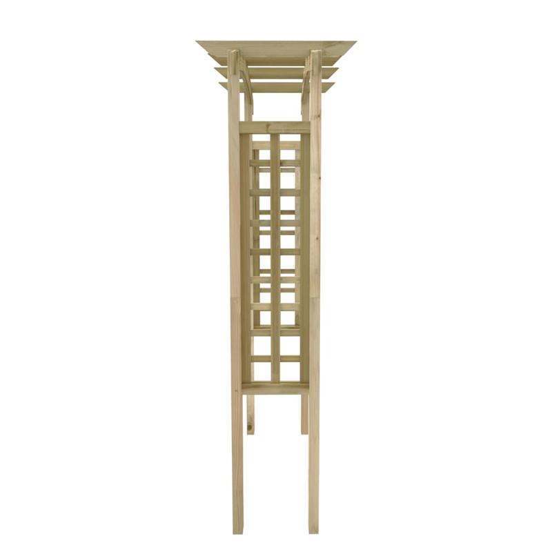 Houten Tuinboog – Tuinboog – Klimsteiger – Klimframe – Boogdoorgang – Bruin – 150 x 60 x 210 cm – Groen Geïmpregneerd Grenenhout