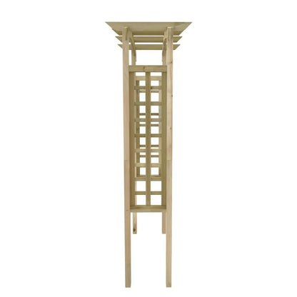 Houten Tuinboog – Tuinboog – Klimsteiger – Klimframe – Boogdoorgang – Bruin – 150 x 60 x 210 cm – Groen Geïmpregneerd Grenenhout
