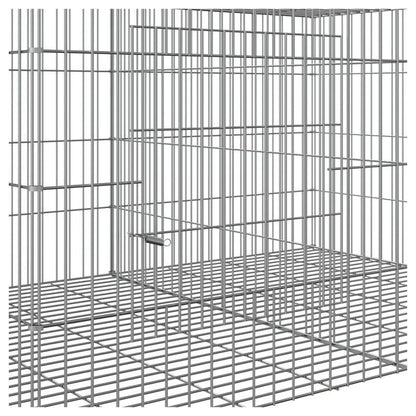 Konijnenhok – Kooien – Dierenverblijf – Ren – Buitenhok – 6 Panelen – Gegalvaniseerd IJzer – Goede Ventilatie – 327x79x54 cm