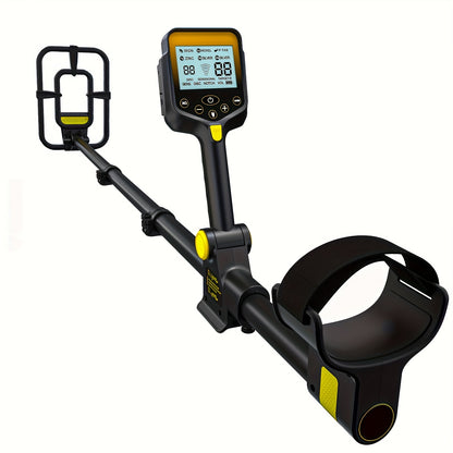Professional Rechargeable Metal Detector for Adults - Adjustable & Foldable Design, 25.4cm High Accuracy Coil, Big LCD Display, Golden & Silvery Detection, Lithium Battery Powered,  Treasure Hunting, Lightweight Design, Longl