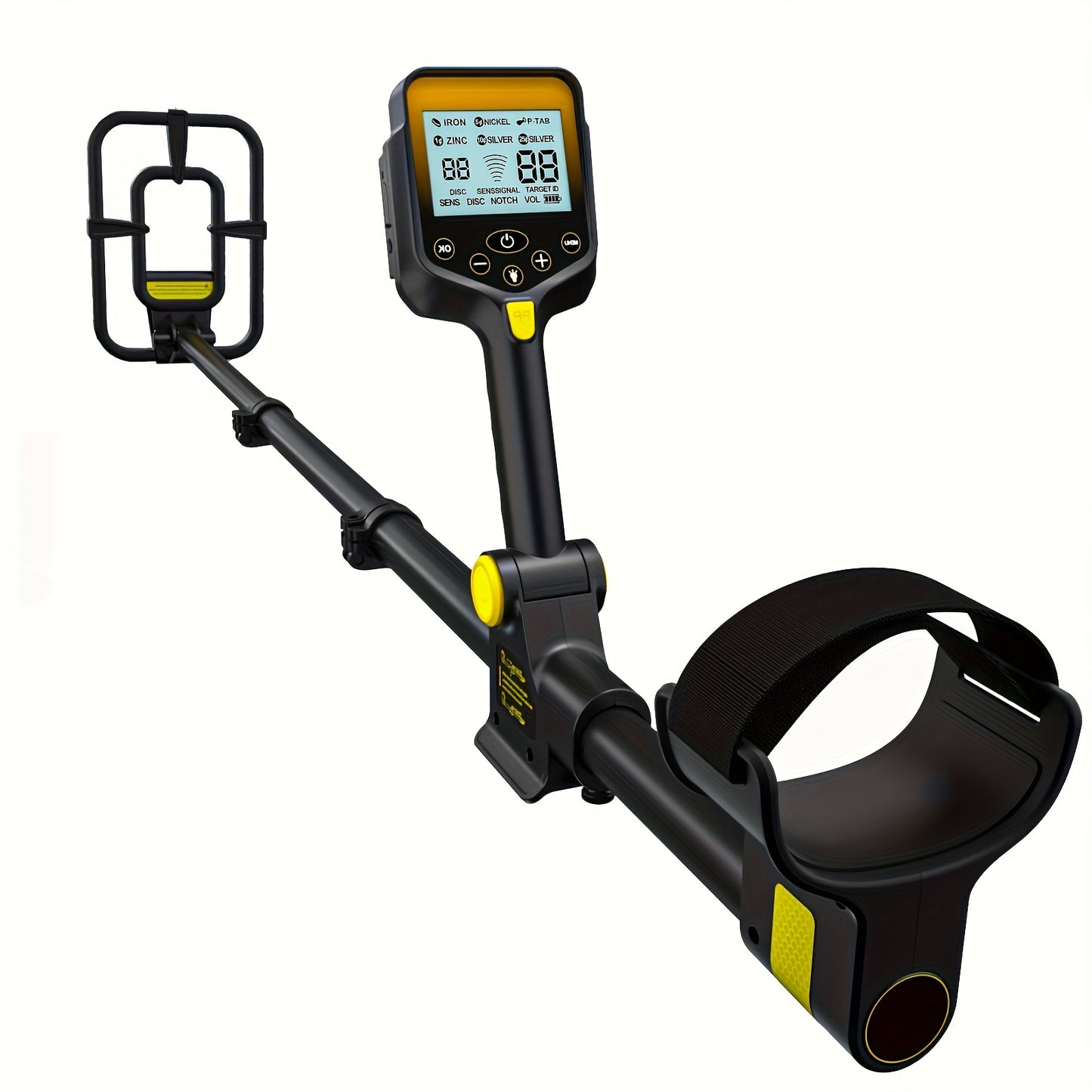 Professionele Metaaldetector – Draagbare Metaalzoeker – Schatzoeker – Handscanner – Hobby Detector – Zwart – Verstelbaar En Inklapbaar – Grote 25,4cm Spoel Met LCD Display