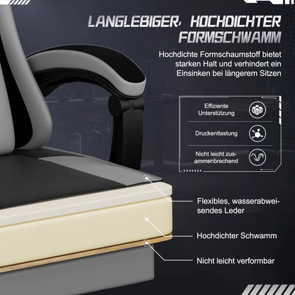 Authmic Gaming Chair - Ergonomic Gaming Chair With Footrest, Headrest, And Lumbar Support | Height Adjustable, Padded, 150 Kg Load Capacity, Rotating PC Chair