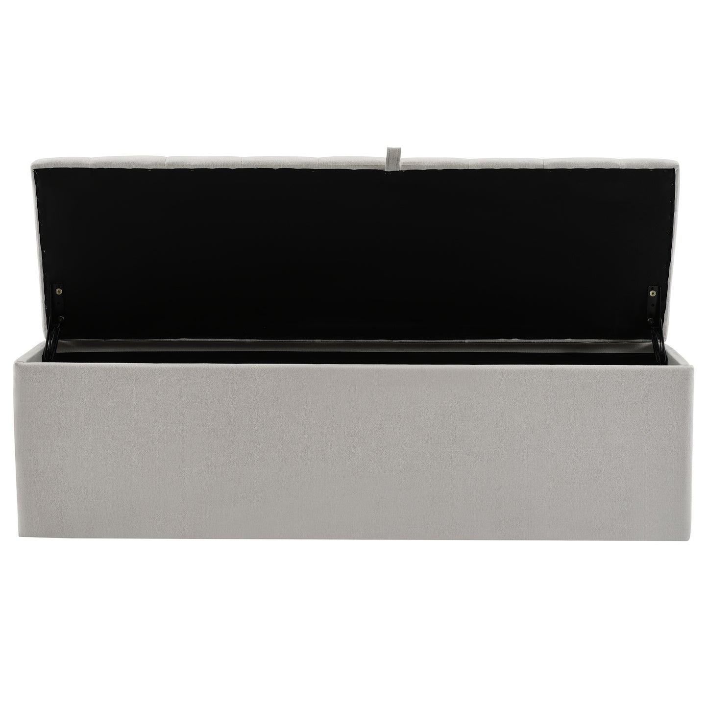 Opbergbank – Opbergbank – Zitbank – Opbergmeubel – Linnen Bank – Soft Cushion Bench – Lichtgrijs Linnen – Metalen Scharnieren – 141x41,5x47 cm – Multifunctioneel Compact