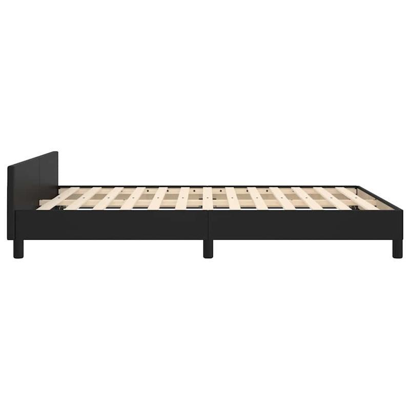 Bedframe – Bedbodem – Bedbank – Ledikant – Slaapbank – Zwart – 140x190 cm – Kunstleer