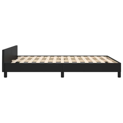 Bedframe – Bedbodem – Bedbank – Ledikant – Slaapbank – Zwart – 140x190 cm – Kunstleer