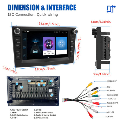 Android 14.0 Autoradio – Auto Stereo – Multimedia Speler – Navigatiesysteem – Touchscreen Radio – 7 Inch HD IPS Scherm – Draadloze CarPlay & Android Auto