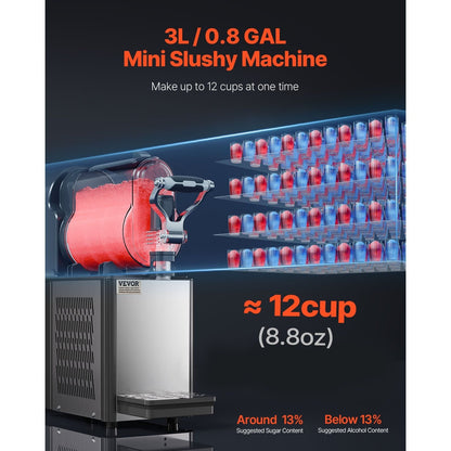 Slushmachine – Slush Puppy Maker – Slushie Machine – Slush Maker – Ijsmachine – 3 Liter Tankinhoud – 15 Temperatuurniveaus voor Perfecte Consistentie