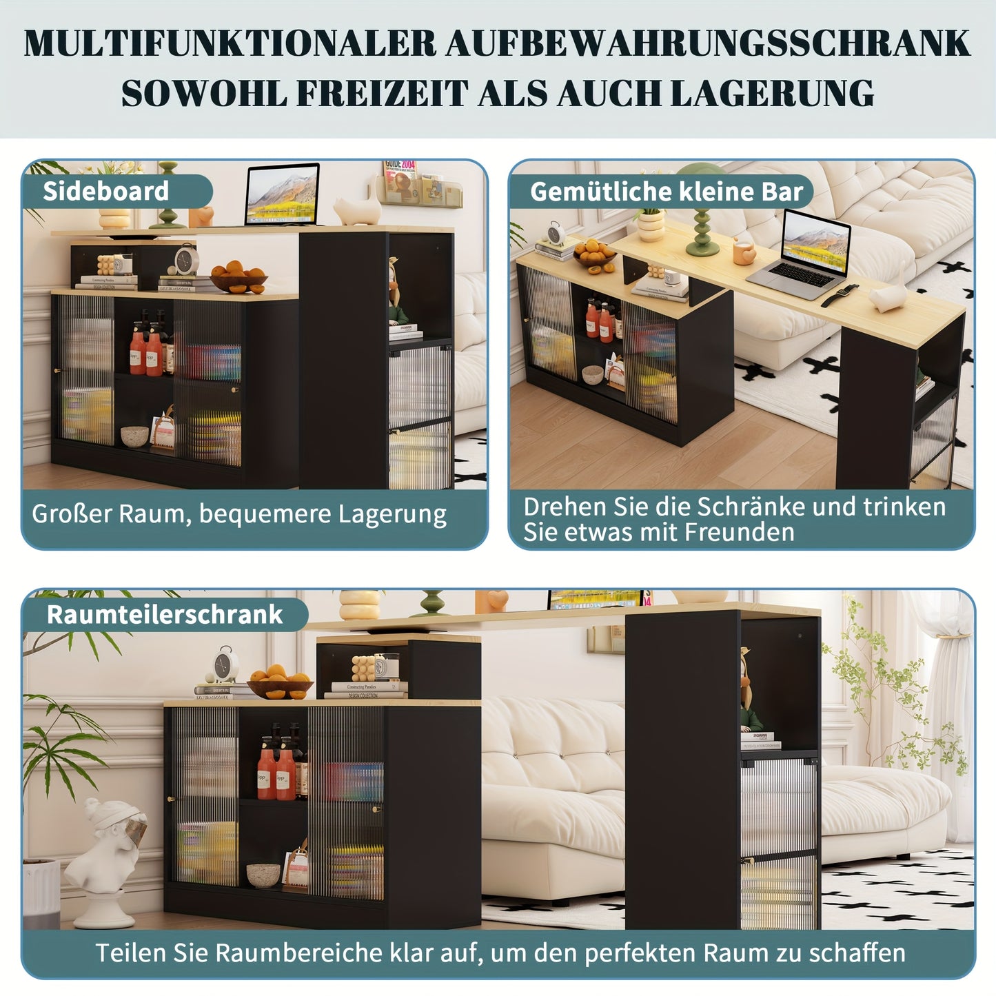 Bartafel Zwart Uitschuifbaar – Bistrotafel Hoge Tafel Barmeubel – Uitschuifbaar Met Opberglade – MDF Hardhout – Rotatiemechaniek – Direct Gebruiksklaar