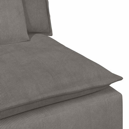Modulaire Bank – Modulair Sofa – Hoekbank – Zitbank – Loungebank – Lichtgrijs – Corduroy Polyester – Stevig Metalen Frame