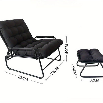 Relaxstoel – Lounge Stoel – Fauteuil – Ligstoel – Schommelstoel – Verstelbaar Met Voetenbank – Ergonomische Armleuningen – Duurzaam Metalen Frame – Zacht Kussen – Geschikt Binnen Buiten – Grijs Zwart