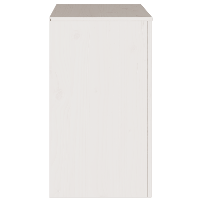 Dressoir – Sideboard – Opbergkast – Ladekast – Kast – Wit gelakt – Massief hout & spaanplaat – Compact 79x43x75,5 cm