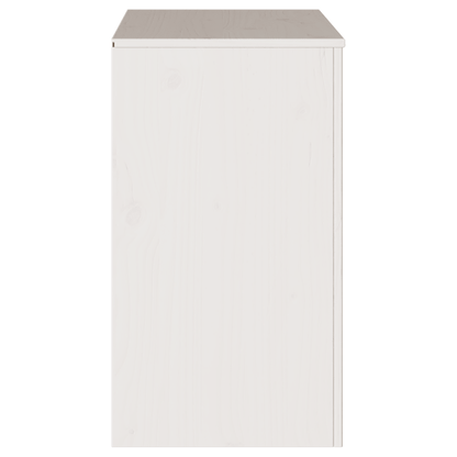 Dressoir – Sideboard – Opbergkast – Ladekast – Kast – Wit gelakt – Massief hout & spaanplaat – Compact 79x43x75,5 cm