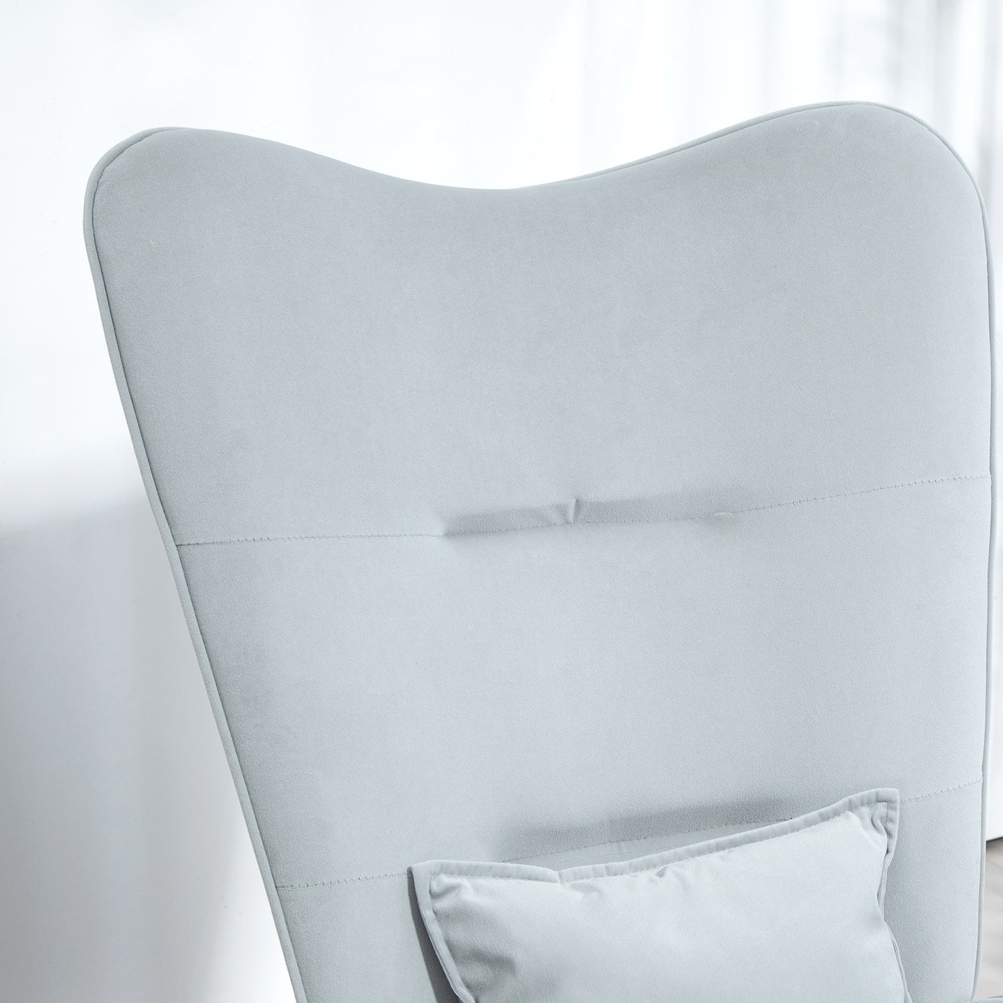 Bureaustoel – Draaifauteuil – Fauteuil – Zitstoel – Relaxstoel – Lichtgrijs – Zacht Fluweelachtig Materiaal – Inclusief Lendensteun