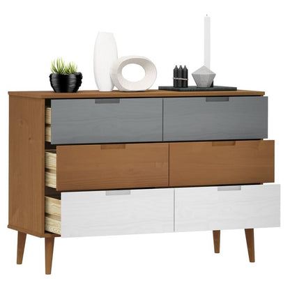 Houten Opbergkast – Bergkast – Industriële Kast – Opbergmeubel – Organizer – Bruin – Met Slot – Ruime Indeling 113x40x80 cm