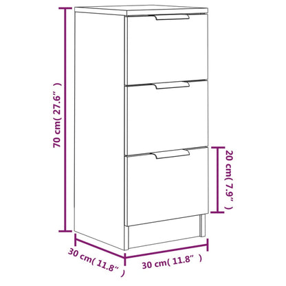 Sideboard – Opbergkast – Garagekast – Gereedschapskist – Schoenenrek – Betonlook Grijs – 30x30x70 cm – Gemaakt Van Hout